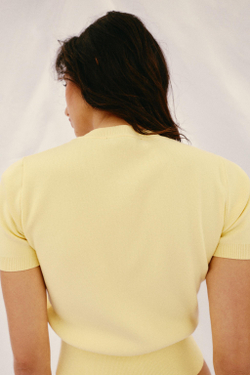 ZARA КАРДИГАН С ЦВЕТОЧНЫМИ ПУГОВИЦАМИ, СВЕТЛО-ЖЕЛТЫЙ