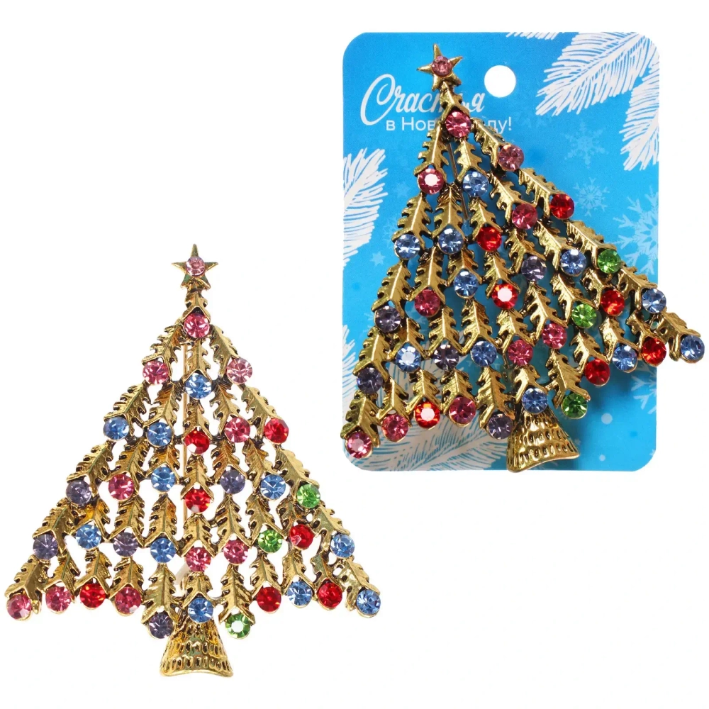 Брошь «Зимняя сказка - Ёлочка» 7,1*6,0см