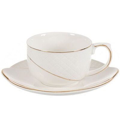 Набор чайный керам, 2 пр, 1 перс, 200 мл, Daniks, Y4-4399, подар уп, бел