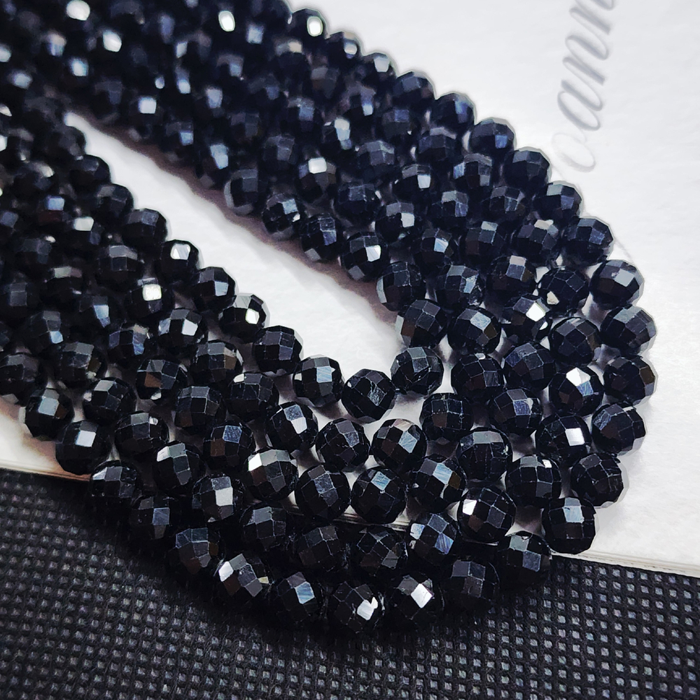 Турмалин чёрный, природный, шар, огранка, 6мм