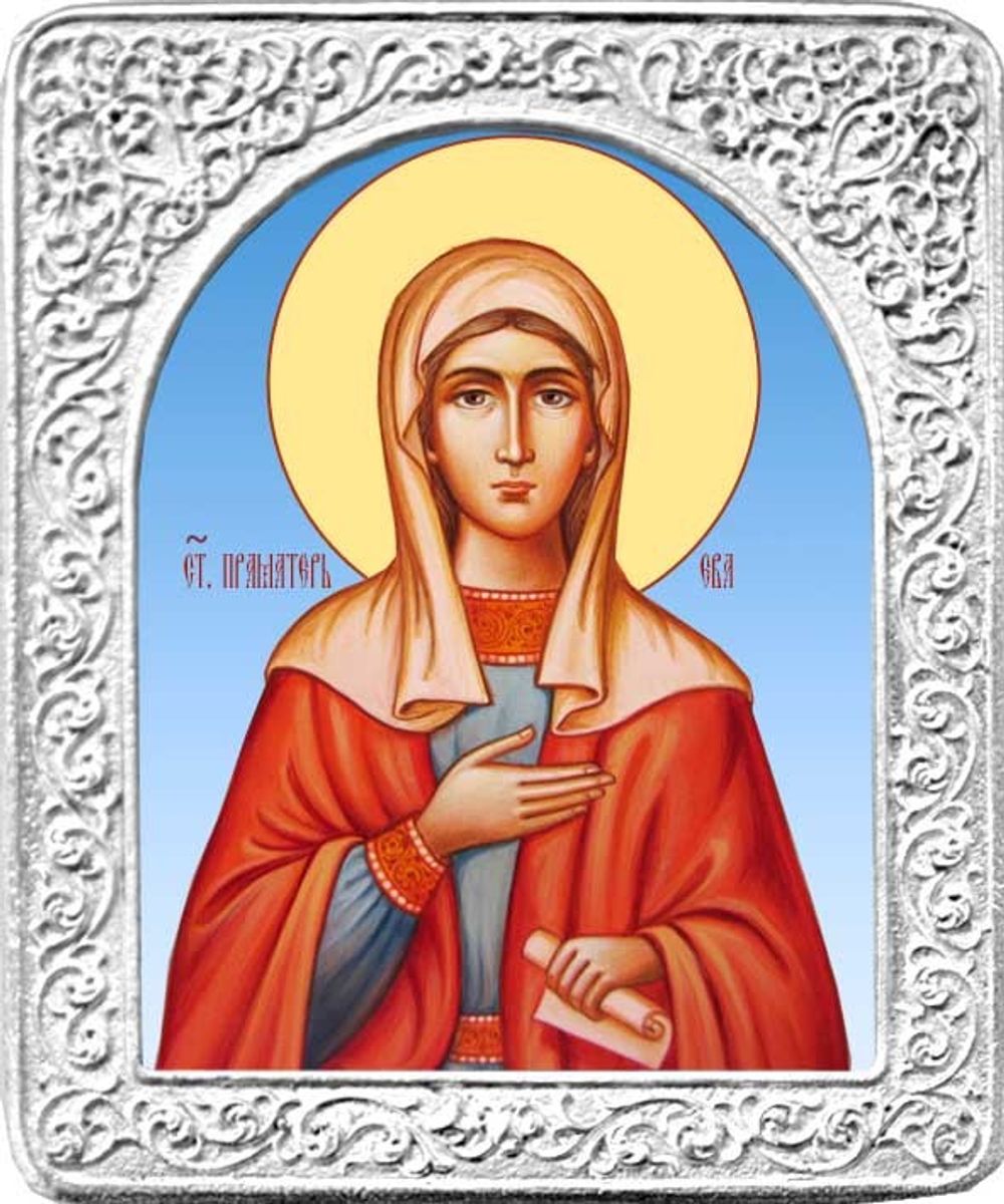 Святая Ева. Маленькая икона в серебряной раме