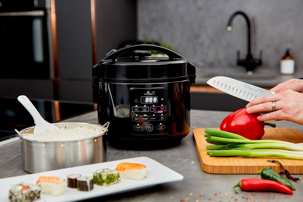Yum Asia Рисоварка Kumo YumCarb Rice Cooker, 5,5 чашек, 1 л (Dark Stainless Steel)