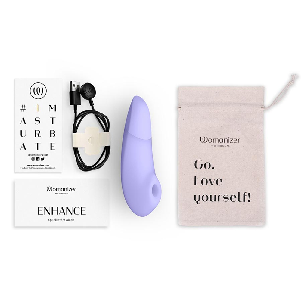Бесконтактный клиторальный стимулятор Womanizer Enhance с вибрацией, сиреневый