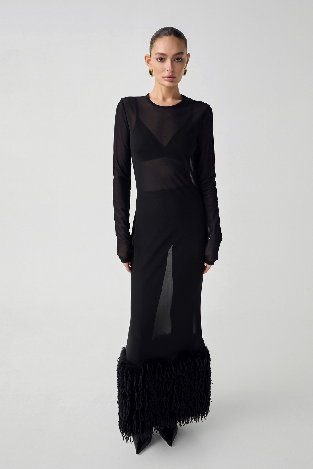 Платье с мехом