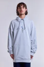 Худи Гербарий Василек Light серо-голубое