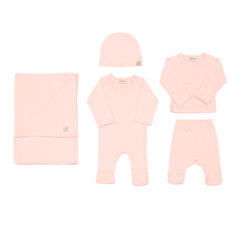Набор для новорожденного из 5 вещей в розовом цвете