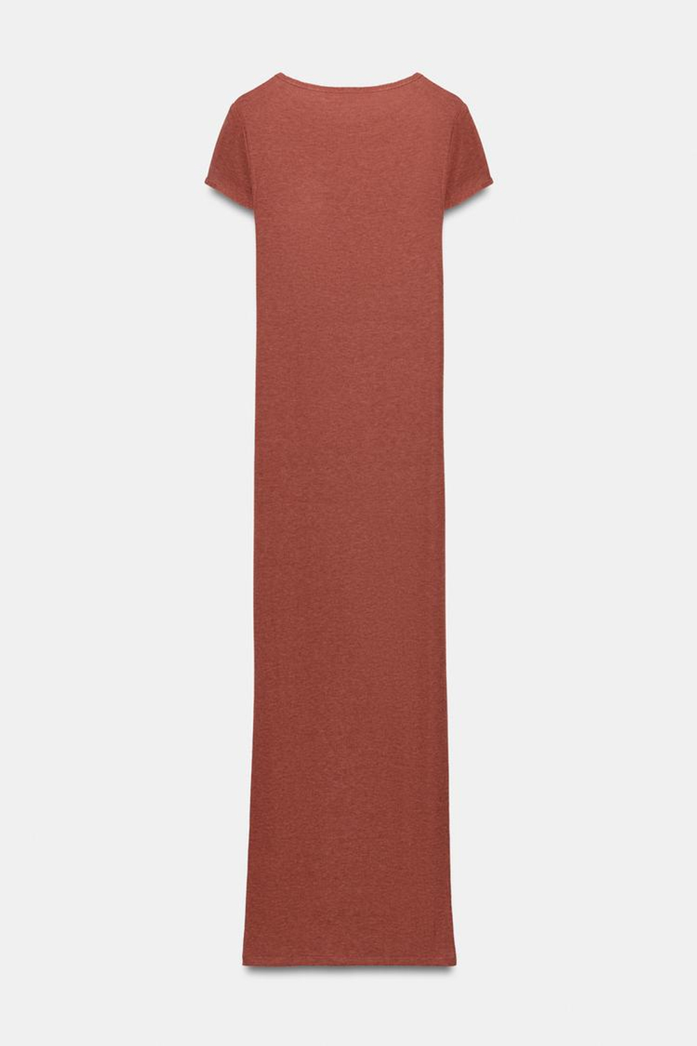 ZARA ДЛИННОЕ ПЛАТЬЕ С КОРОТКИМИ РУКАВАМИ, ОРАНЖЕВЫЙ