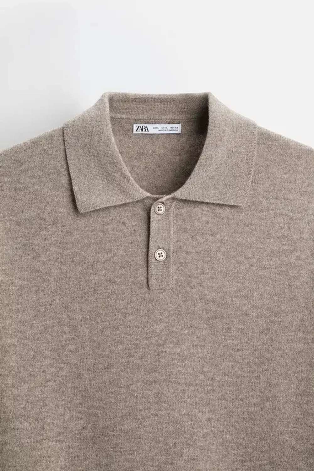 ZARA ПОЛО ИЗ ШЕРСТИ И КАШЕМИРА, РЫЖЕВАТО-КОРИЧНЕВЫЙ