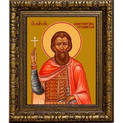 Константин Грузинский, святой великомученик, князь. Икона на холсте.