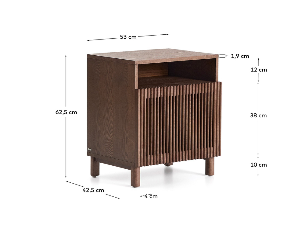 Прикроватная тумбочка Beyla из ясеня с отделкой под орех