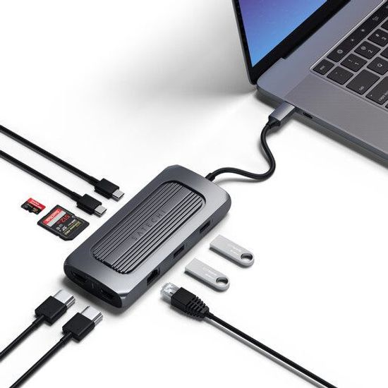 USB-хаб Satechi USB-C Multiport MX Adapter серый космос (ST-UCMXAM)