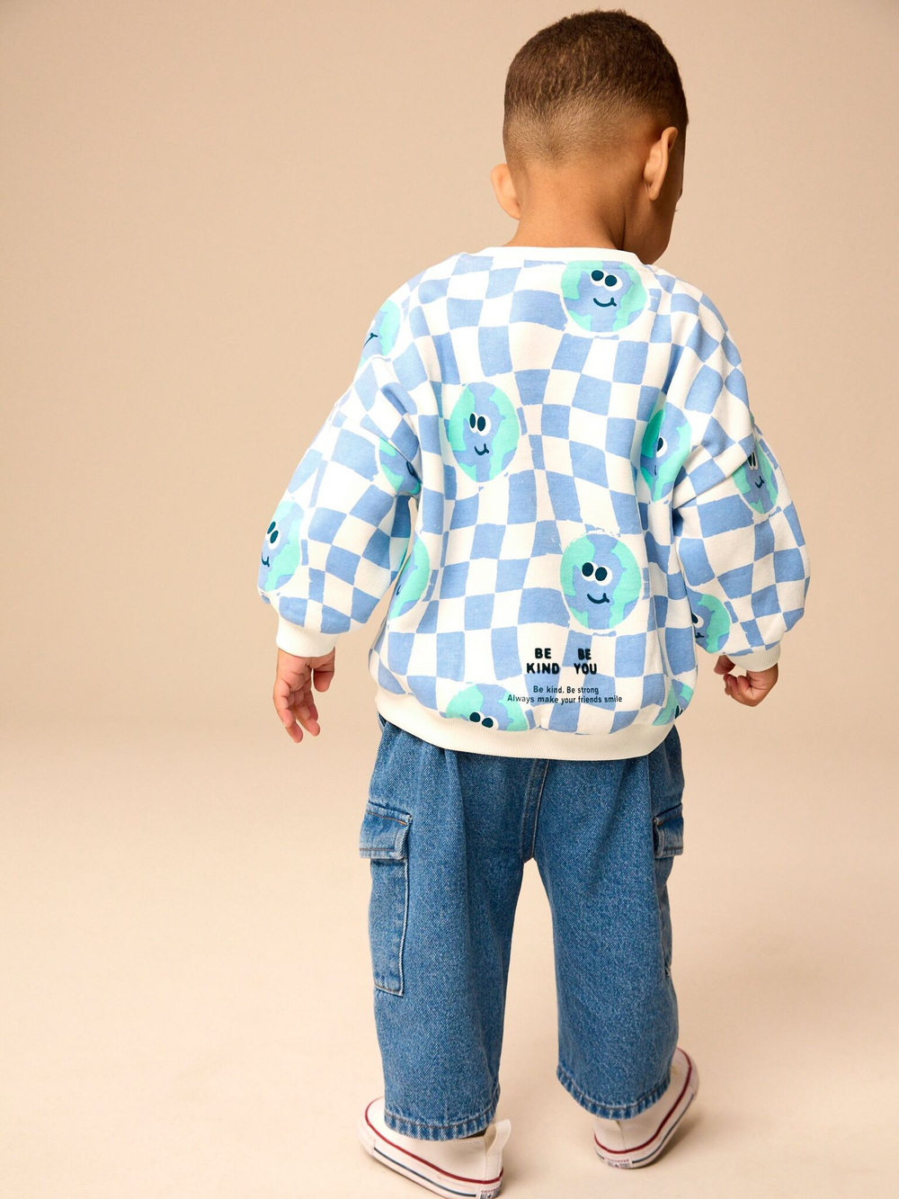 Толстовка для мальчика Next E60-821, Молочный, Голубой