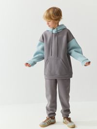 Худи колор блок "Графит/Турмалин" утепленное 7+