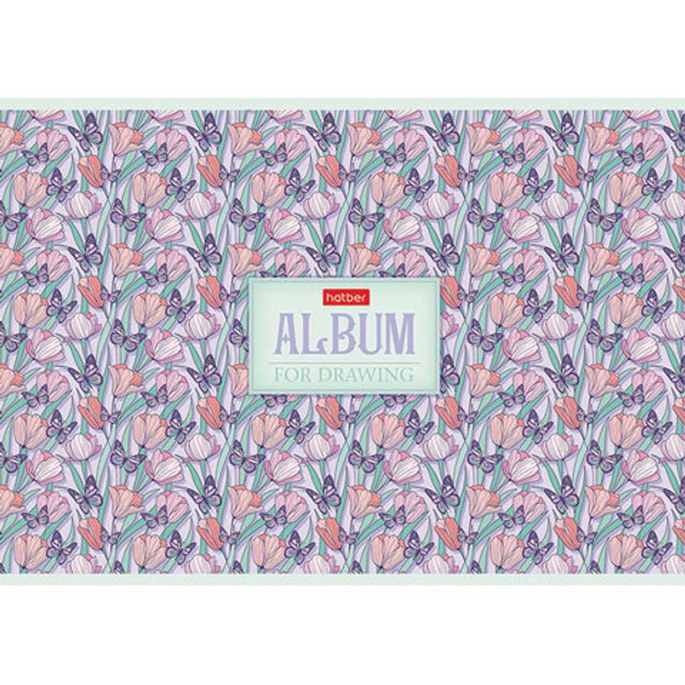 Альбом для рисования А4 32 л., скоба, матовая ламинация, HATBER, 205х290 мм, "Аромат грез", 32А4лтВ