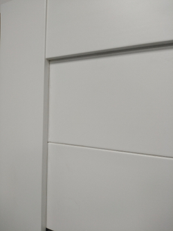 Межкомнатная дверь Emalex 32, цвет Emalex Ice (белый матовый,без текстуры, Soft ) с зеркалом REFLEX