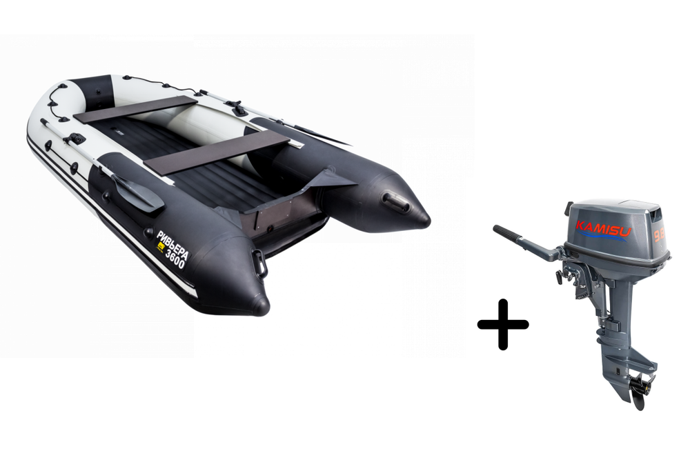 Ривьера 3600 НДНД Киль + KAMISU T 9.8 BMS (комплект лодка + мотор)