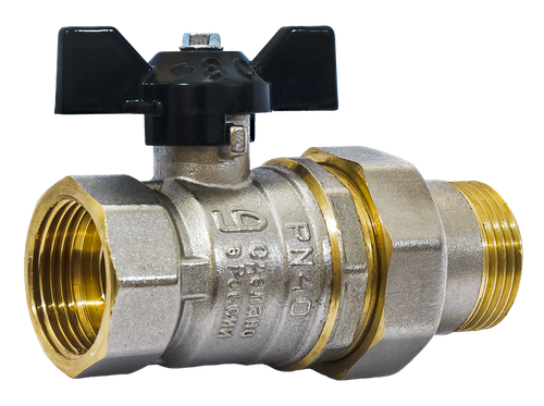 Кран шаровой латунный LD Pride 47.15.В-ГШ.Б Ду 15 Ру 40 вн-американка, (бабочка)