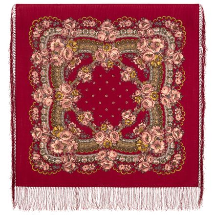 Павловопосадский платок Маков цвет 155-5 (П)