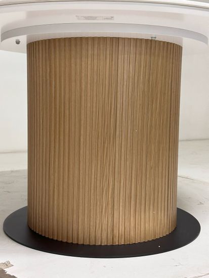 Стол MESA D120 цвет БЕЛЫЙ МРАМОР M326 / Каркас OAK