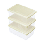 Комплект контейнеров для продуктов "Asti" прямоугольных 1,05л х 3 шт. (светло-бежевый)