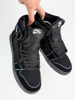 Кроссовки Nike с мехом #B92 (черн.)