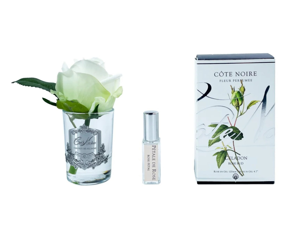 Бутон розы диффузор ROSE BUD green, зеленый, прозрачная ваза, 1 спрей 5 мл Cote Noire