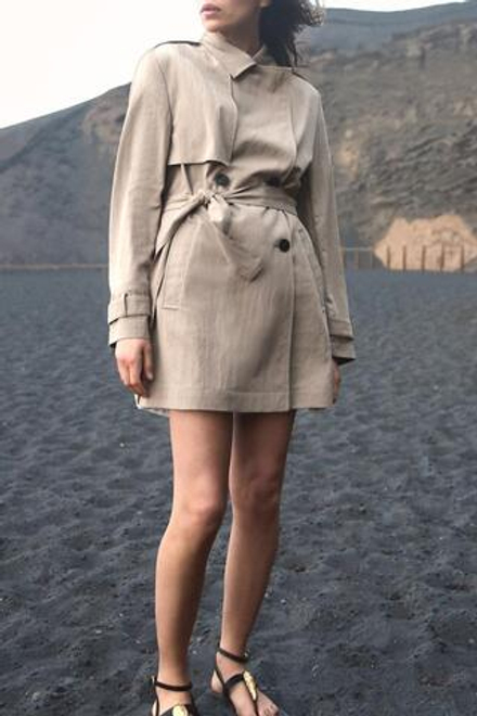 ZARA ТРЕНЧ СРЕДНЕЙ ДЛИНЫ С ПОЯСОМ, РЫЖЕВАТО-КОРИЧНЕВЫЙ