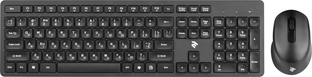Клавиатура 2Е MK420 WL 2E-MK420WB черный + мышь