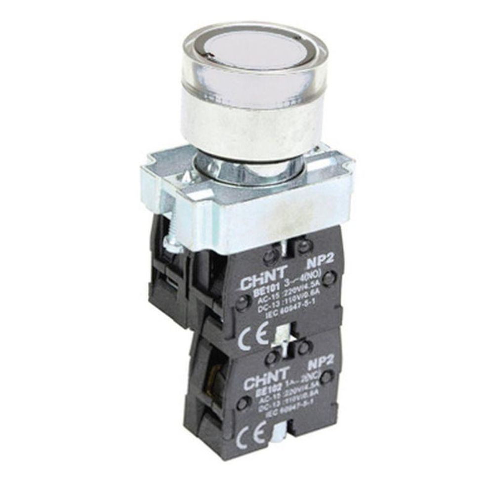 Кнопка управления NP2-BW3161 плоская 1НО AC/DC230В(LED) IP40 (R) бел. CHINT 575692