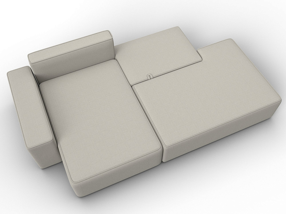 Диван угловой Лига-079 угол левый РОГОЖКА Амур 02 бежевый