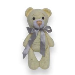 Yumşaq oyuncaq Krem rəngli ayıcıq, lentli TXQ-10211