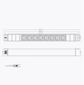 Блок розеток Hyperline SHT19-8IEC-2.5IEC (8 розеток)