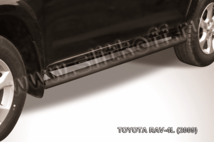 Пороги стальные Toyota Rav-4 L (2005-2010) d76 труба (черные)