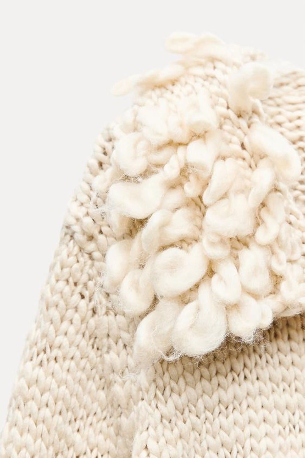 ZARA ВЯЗАНЫЙ КАРДИГАН С БАХРОМОЙ, ЭКРЮ