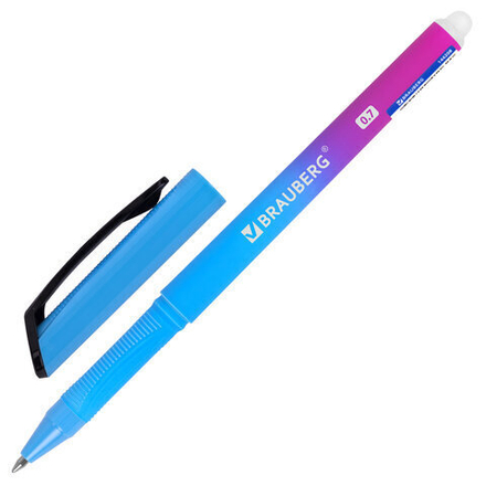 Ручка стираемая гелевая BRAUBERG "Grade", 1шт, СИНЯЯ, soft-touch, узел 0,7 мм, линия письма 0,5 мм, 144208
