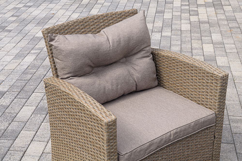 "Филадельфия" лаунж-зона из искусственного ротанга, цвет соломенный, цвет подушек бежевый