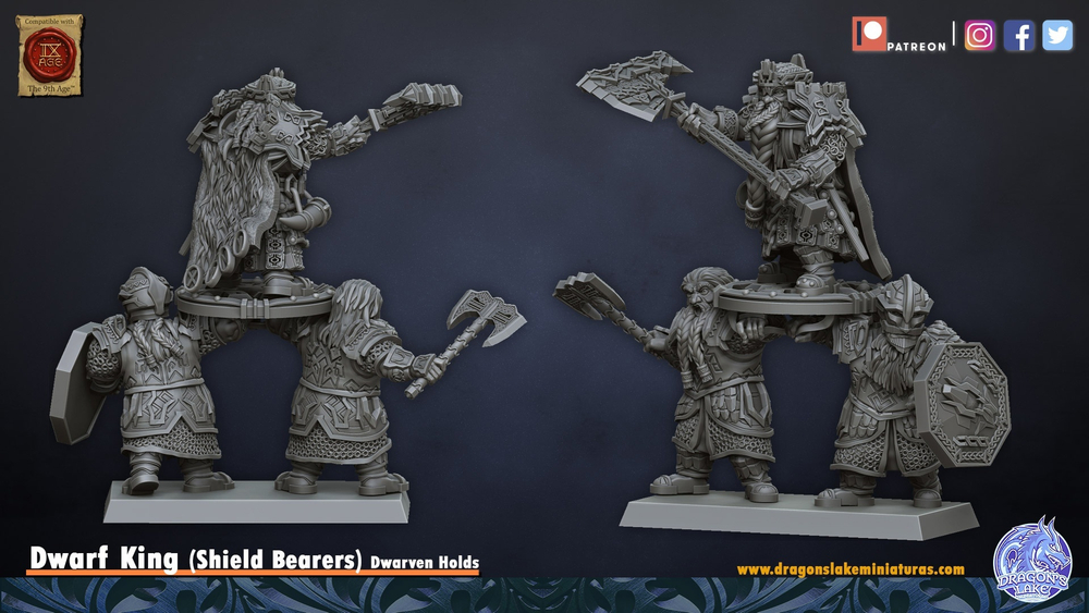 Dwarf King on Shield with bearers