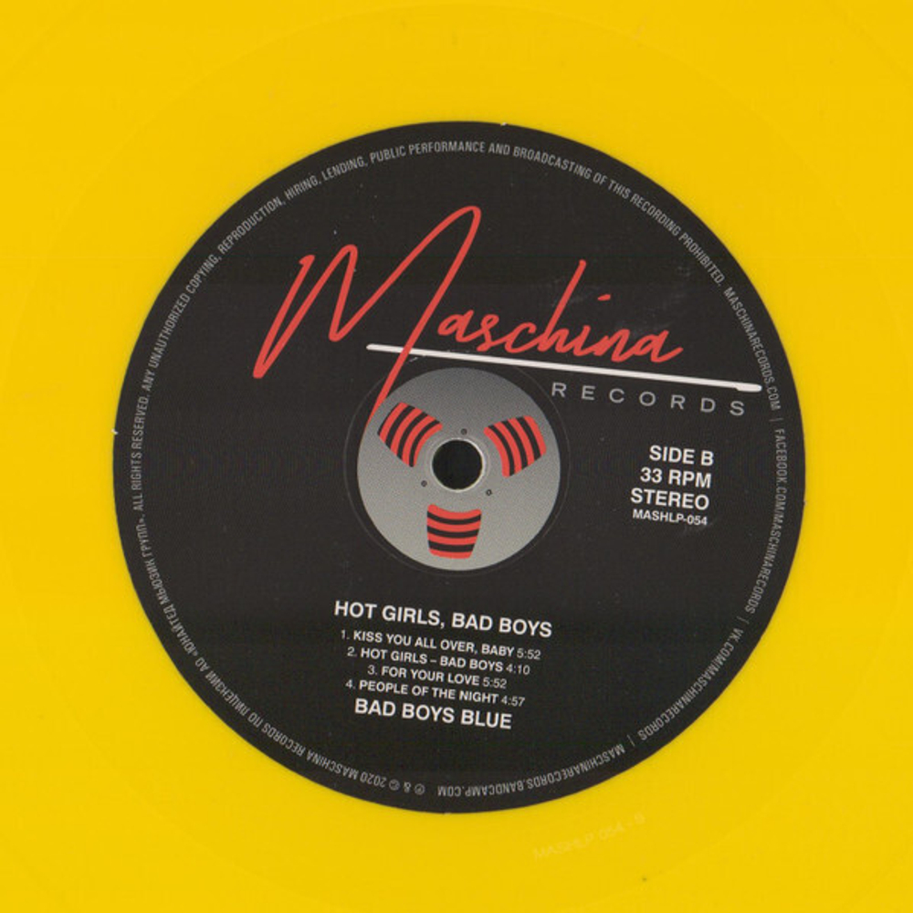 LP: Bad Boys Blue — «Hot Girls, Bad Boys» (1985/2020) [Limited Yellow Vinyl]