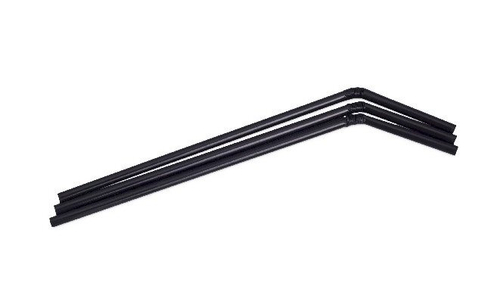 Трубочка гофрированная с изгибом, диаметр 5 мм, 21 см, черная, в упаковке 250 штук