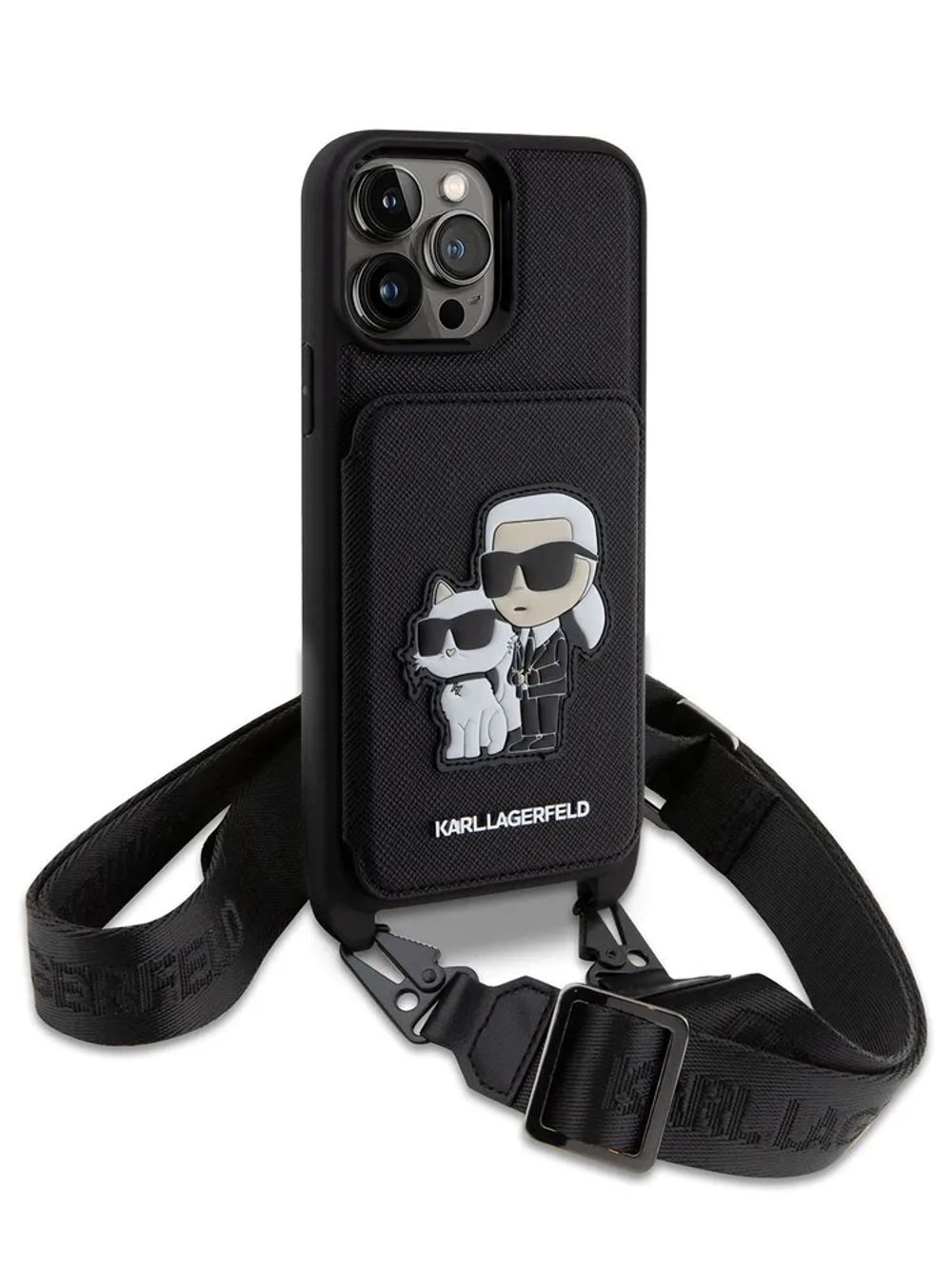 Чехол Karl Lagerfeld с ремешком через плечо и картхолдером для iPhone 15 Pro Max