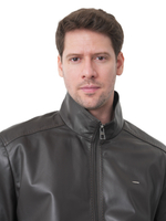 KHIMEONE Мужская кожаная демисезонная куртка (натуральная кожа наппа)