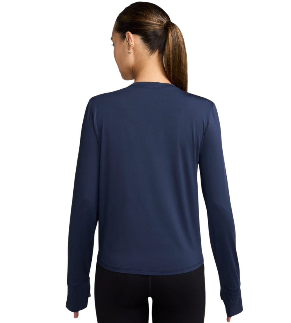 Женская теннисная футболка   Nike One Classic Dri-FIT Long Sleeve - midnight navy/white