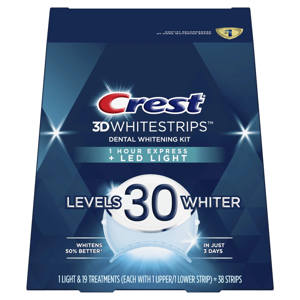 Курс 19 дней | Crest 3D Whitestrips 1-Hour Express Plus LED Light – Отбеливающие полоски для зубов