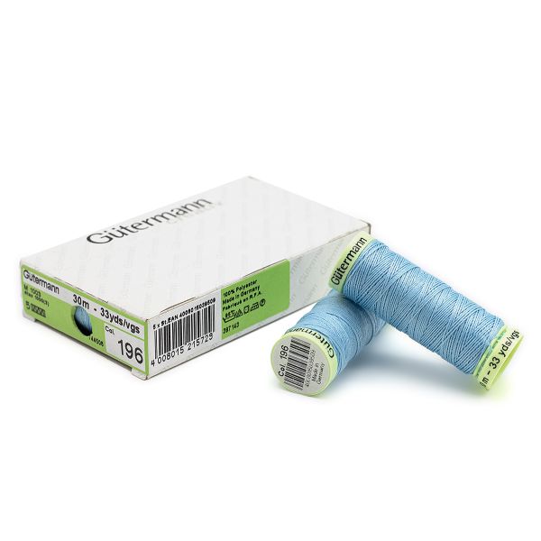 Нитки отделочные Gutermann Top Stitch 30 (30 метров), 5 кат. | 196 бледно-лазурный