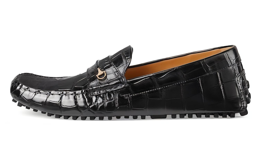 GUCCI Gommino Loafers Men"s Black