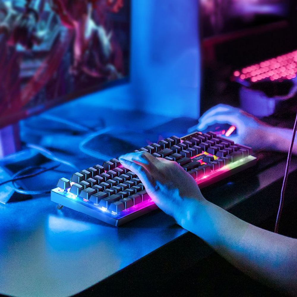Игровая клавиатура и мышь световая HOCO GM18 , черный