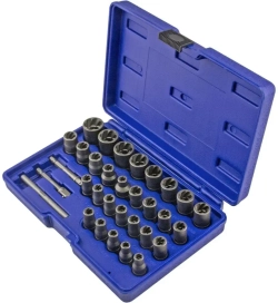 Набор головок экстракторов для поврежденного болтов и гаек 6–19мм, 32 предмета