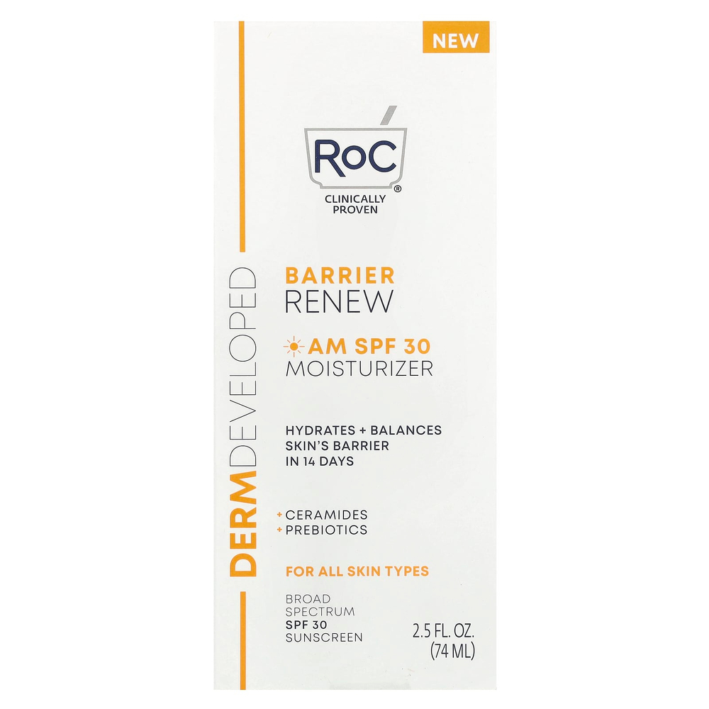 RoC, Barrier Renew, AM увлажняющее средство, SPF 30, без отдушек, 74 мл (2,5 жидк. унц.)