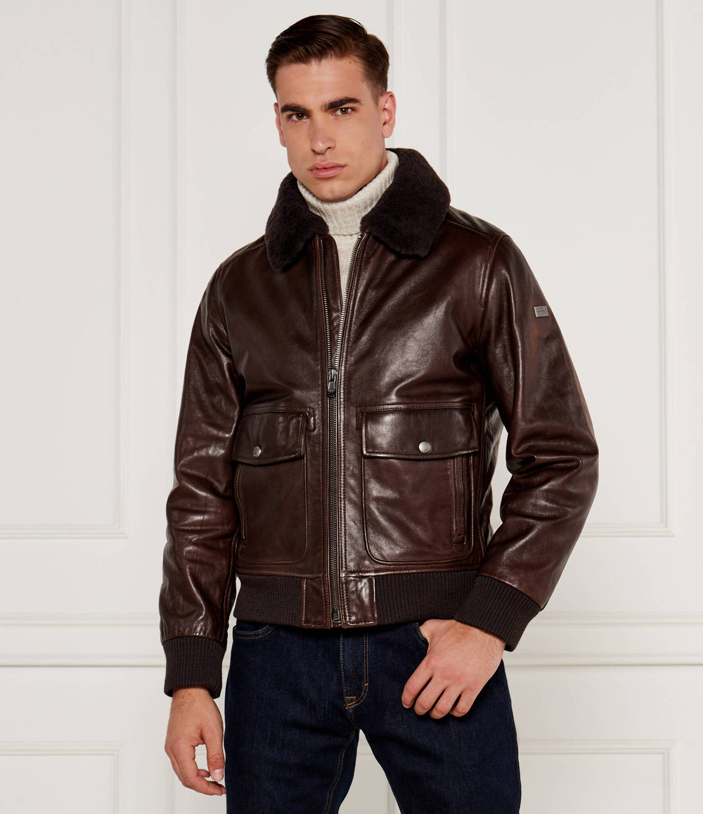 Кожаная куртка бомбер AVIA Joop! Jeans - коричневый(2620056 Avia)