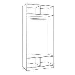 Шкаф для одежды Ливерпуль, 13.134.01, Белый, Ясень ваниль
